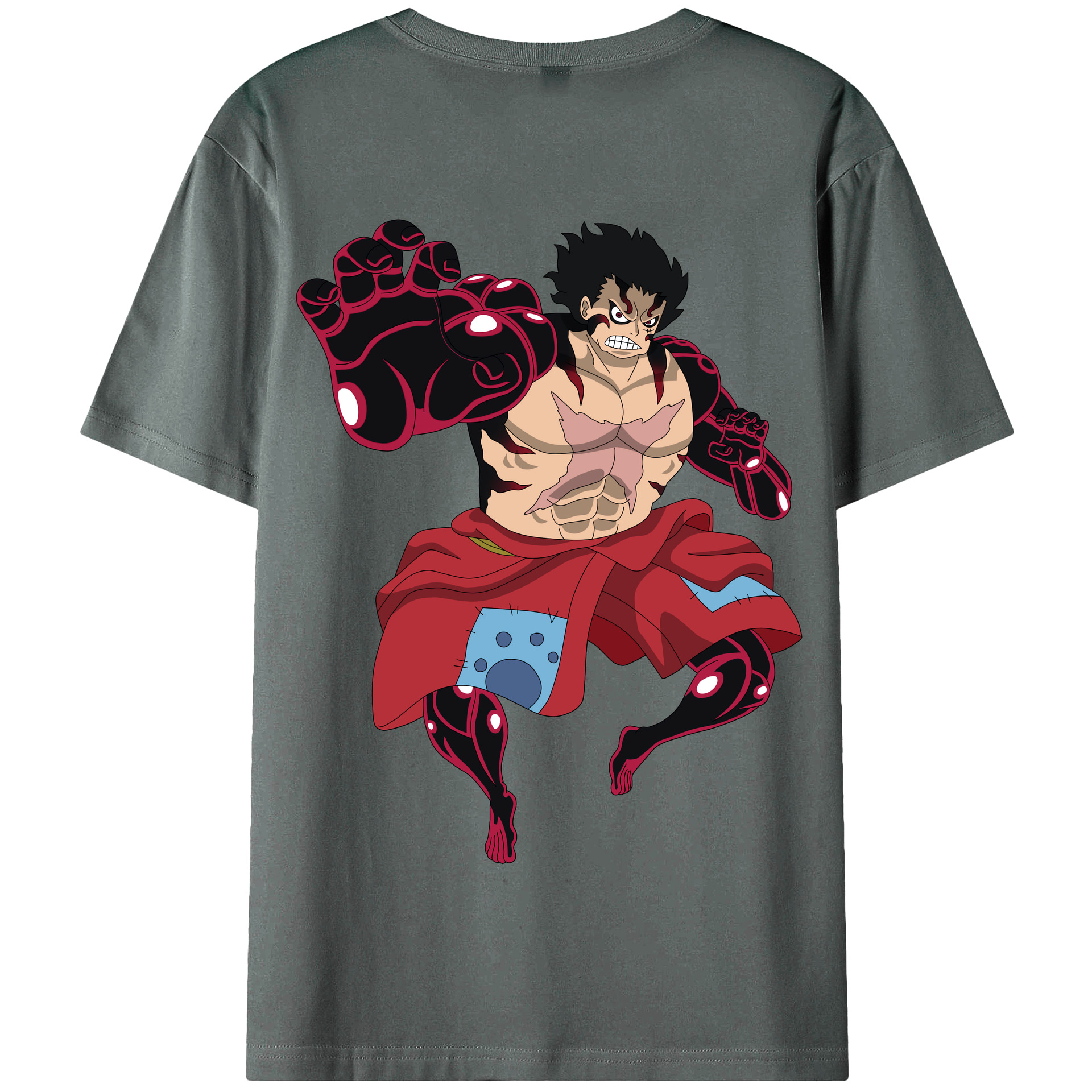 ワンピース モンキー・D・ルフィ ONE PIECE Monkey D. Luffy 綿100％半袖Tシャツ（背面プリント）
